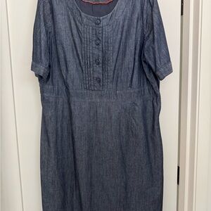 Boden Blue Denim Dress with Button Detail